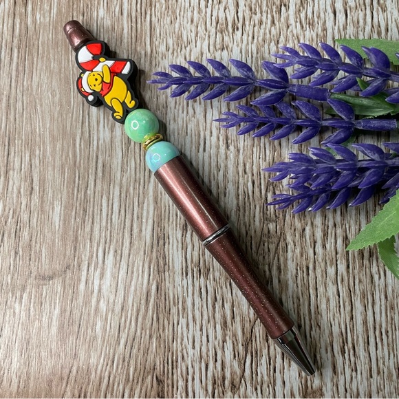 Handcrafted Santa Stitch Pens Beaded Unique Artisan Gifts Office Accessories - Picture 8 of 8